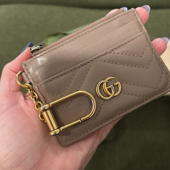 Gucci GG Marmont Keychain Wallet Dusty Pink Leather - Picture 12 of 12